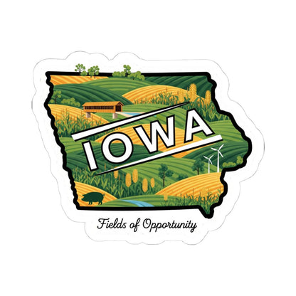 Iowa Fields of Opportunity Vinyl Sticker | Farm Landscape Decal (Waterproof)