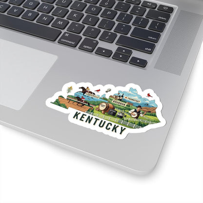 Kentucky State Vinyl Sticker | Horse Racing, Bourbon Art Decal (Waterproof)