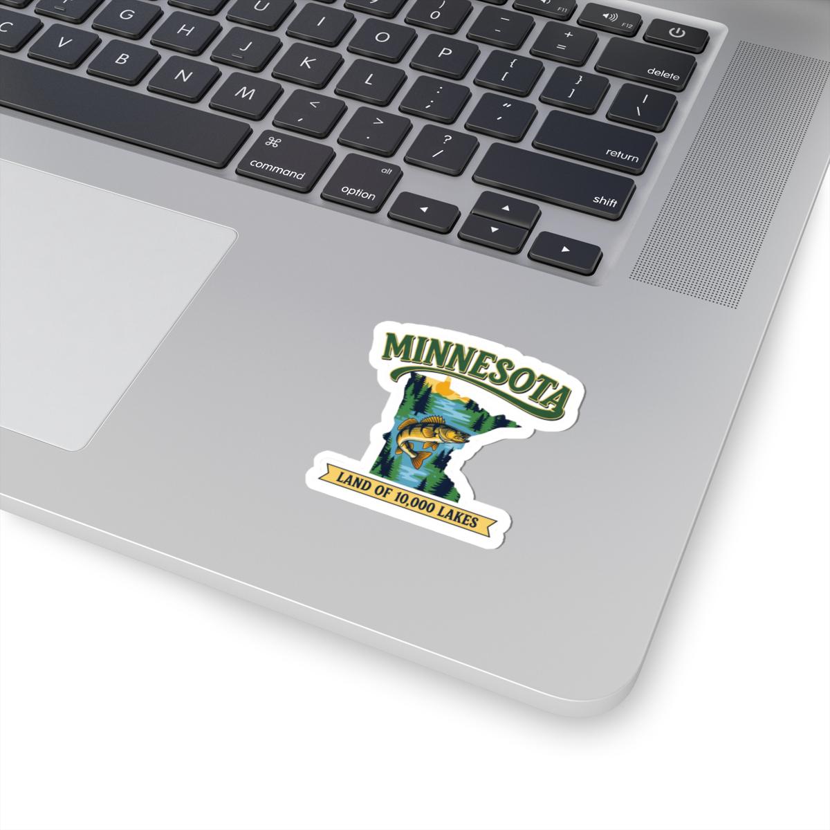 Minnesota Walleye Fishing Sticker | Land of 10,000 Lakes Decal (Waterproof)