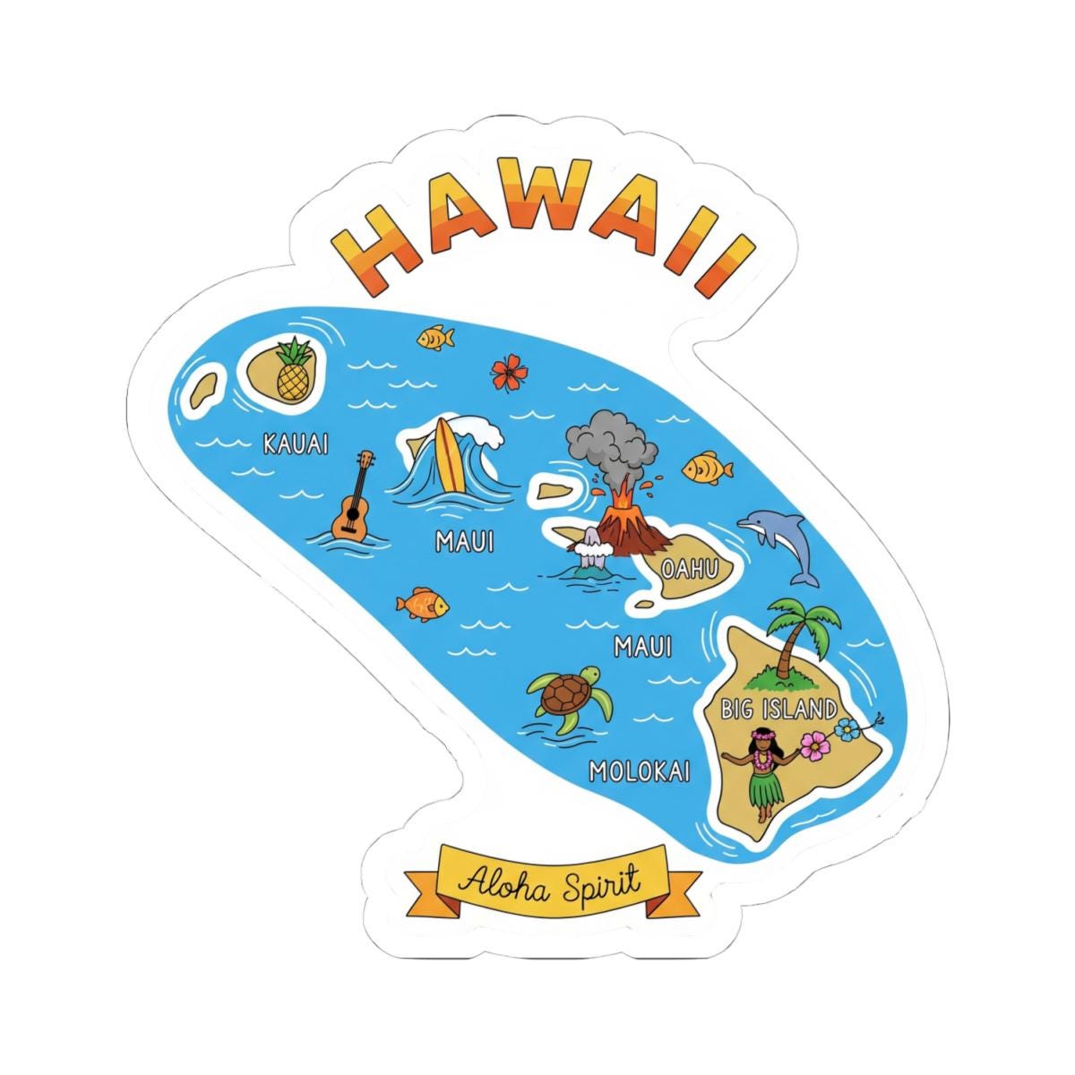 Hawaii Aloha Spirit Vinyl Sticker | Waterproof Island Decal Made in USA