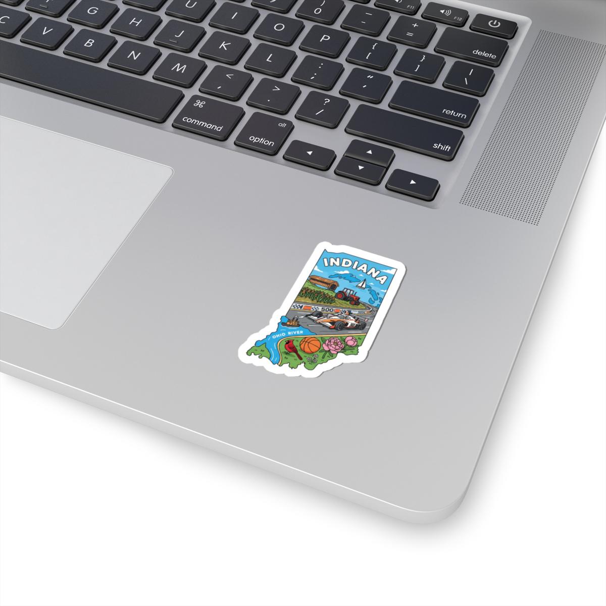Indiana State Vinyl Sticker | Indy 500 Race Car, Tractor, River Art (Waterproof)