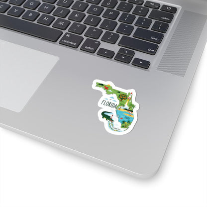 Florida State Vinyl Sticker | Waterproof Beach Art Decal (Made in USA)