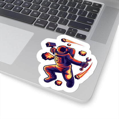 Astronaut Meteor Sticker | Space Repair Worker Vinyl Decal | Cosmic Art (Waterproof)