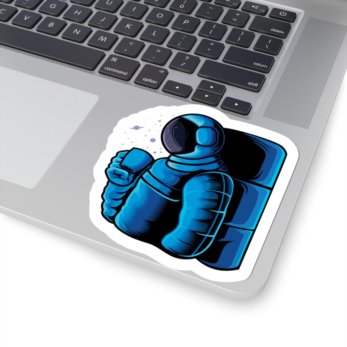 Astronaut Coffee Sticker | Cosmic Space Vinyl Decal, Galaxy Mug Art