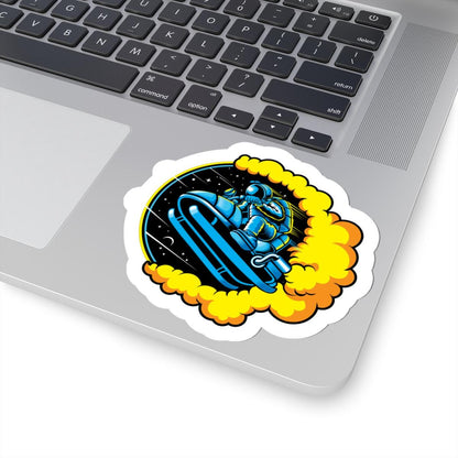 Astronaut Snowmobile Sticker | Cosmic Space Rider Vinyl Decal
