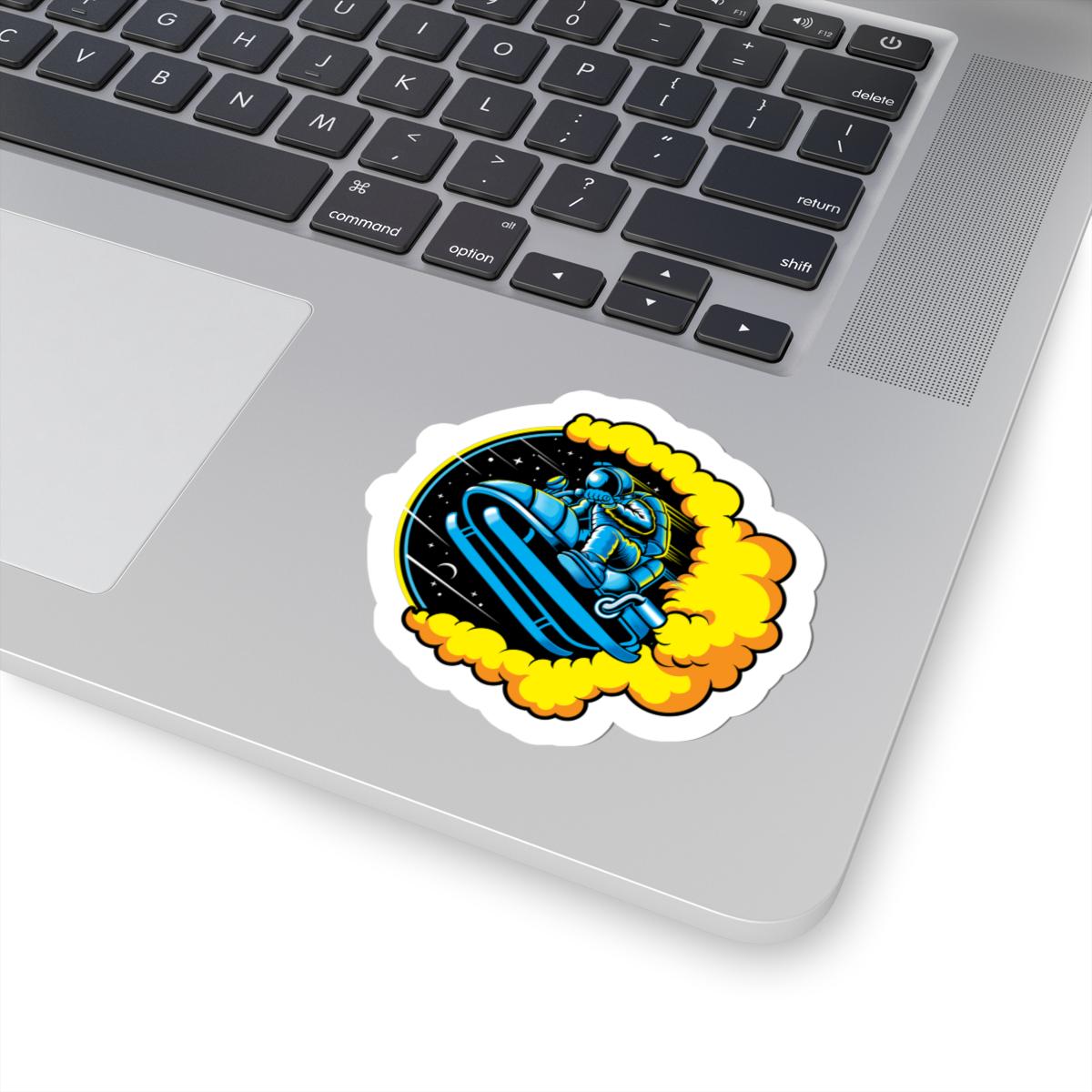 Astronaut Snowmobile Sticker | Cosmic Space Rider Vinyl Decal