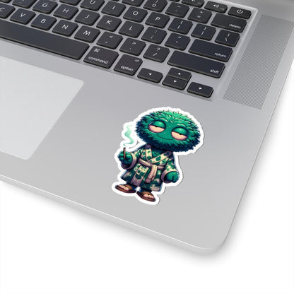 Zen Green Monster Sticker | Waterproof Vinyl Laptop Decor (Glossy)