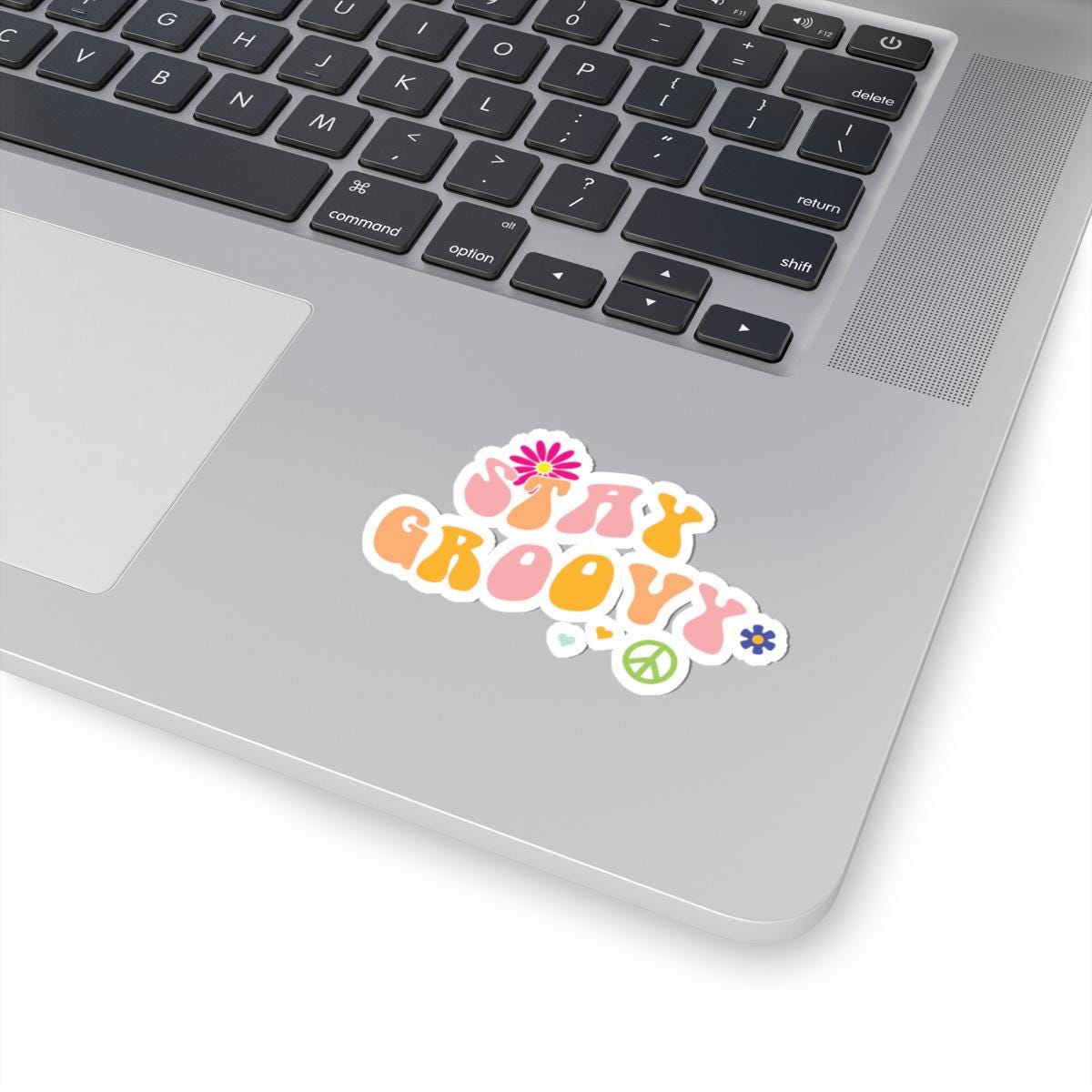 Stay Groovy Retro 70s Peace Sign Flower Power Sticker | Boho Vinyl Decal