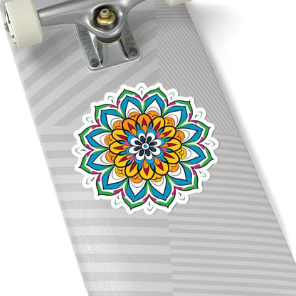 Vibrant Mandala Sticker | Boho Sacred Geometry Art, Zen Decal (Planners, Journals)