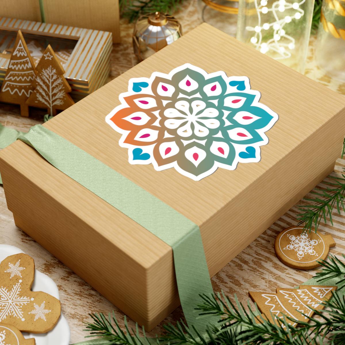 Gradient Mandala Sticker | Boho Sacred Geometry Vinyl Decal, Journal Laptop Water Bottle Art