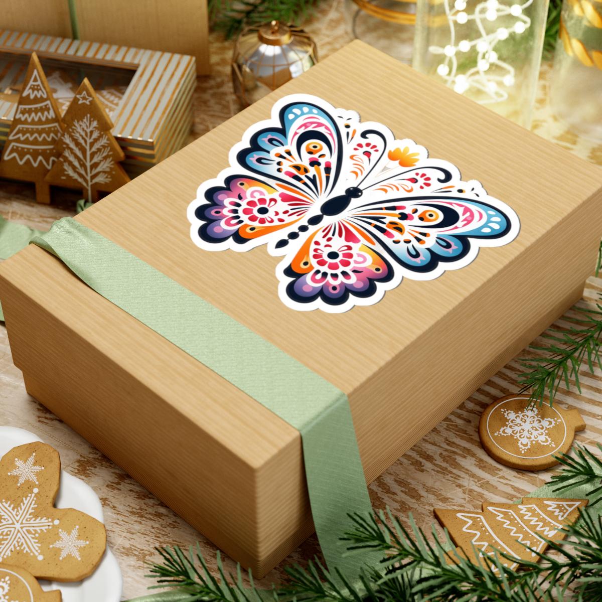 Vibrant Butterfly Sticker | Boho Insect Art, Waterproof Vinyl Nature Decal