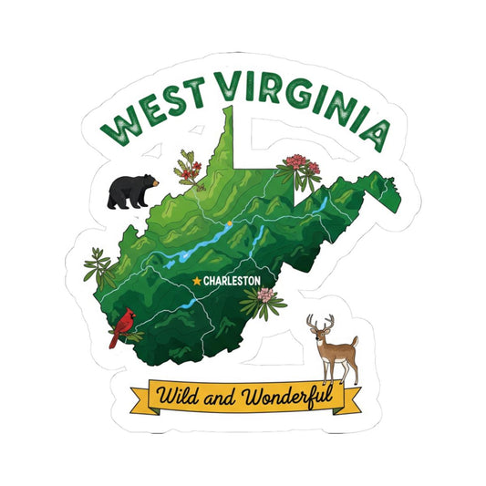 West Virginia Sticker Pack | Wild Art Bear Deer (Glossy, Matte, Holographic)