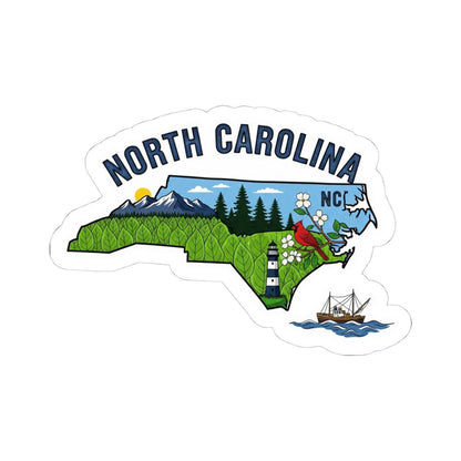 North Carolina State Sticker | Cardinal Art, Mountains, Lighthouse Decal