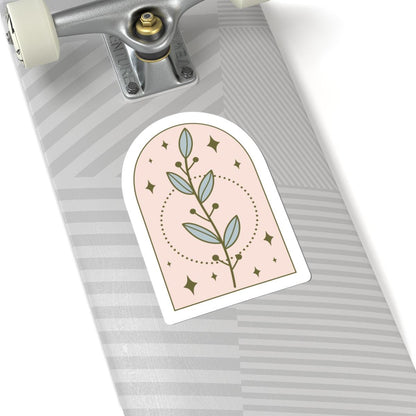 Boho Botanical Leaf Sticker | Waterproof Vinyl Art (Matte/Glossy)