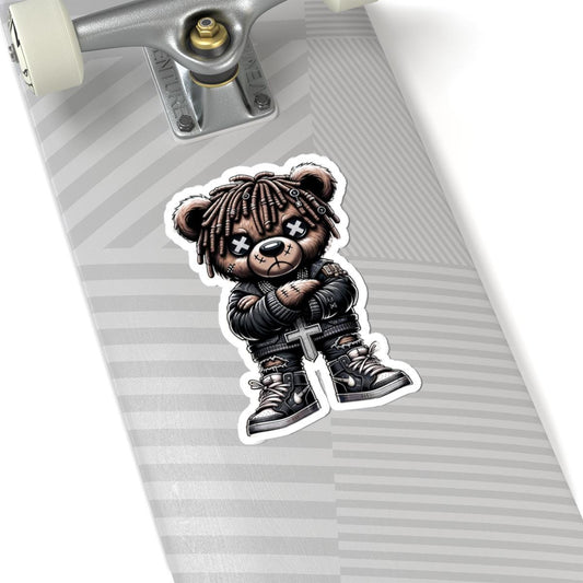 Dreadlock Bear Vinyl Sticker | Gothic Streetwear Gamer Art (Glossy or Matte)