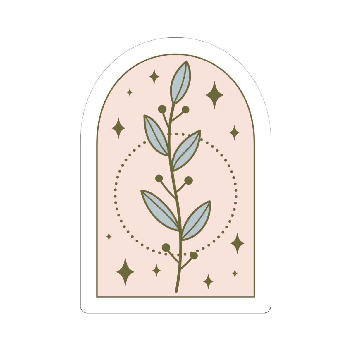 Boho Botanical Leaf Sticker | Waterproof Vinyl Art (Matte/Glossy)