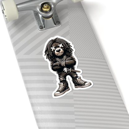 Dreadlock Bear Vinyl Sticker | Urban Streetwear, Dark (Glossy or Matte)