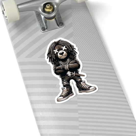 Dreadlock Bear Vinyl Sticker | Urban Streetwear, Dark (Glossy or Matte)