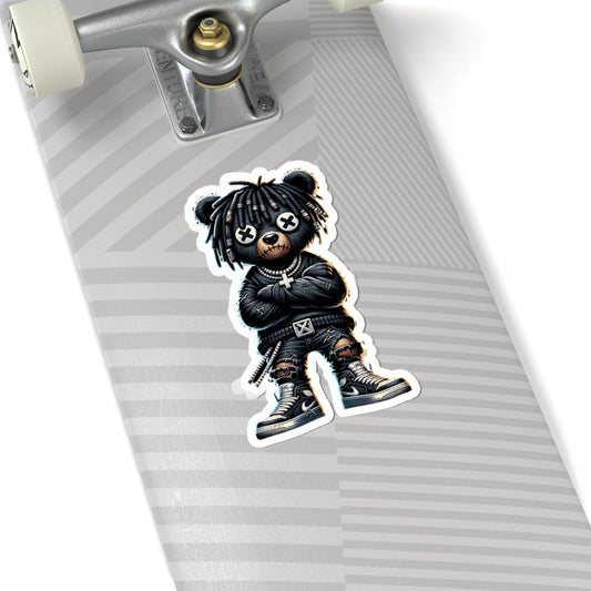 ColorFlow | Streetwear Bear Vinyl Sticker | Urban Gamer Gothic Sticker | Dark Aesthetic Waterproof Glossy or Matte