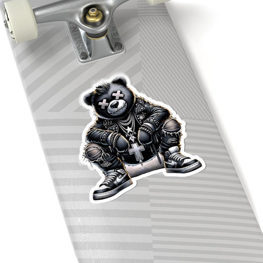 Gothic Bear Vinyl Sticker | Punk Streetwear Gamer Art (Glossy or Matte)