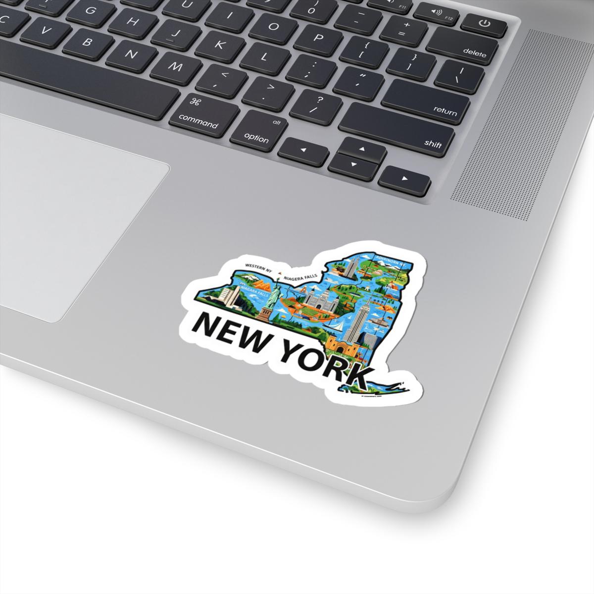 New York State Map Sticker | Waterproof Vinyl Decal, USA Made City Art