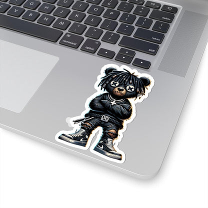 ColorFlow | Streetwear Bear Vinyl Sticker | Urban Gamer Gothic Sticker | Dark Aesthetic Waterproof Glossy or Matte