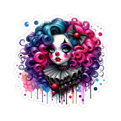 Gothic Carnival Clown Sticker | Neon Curls Creepy Decal (Vinyl)