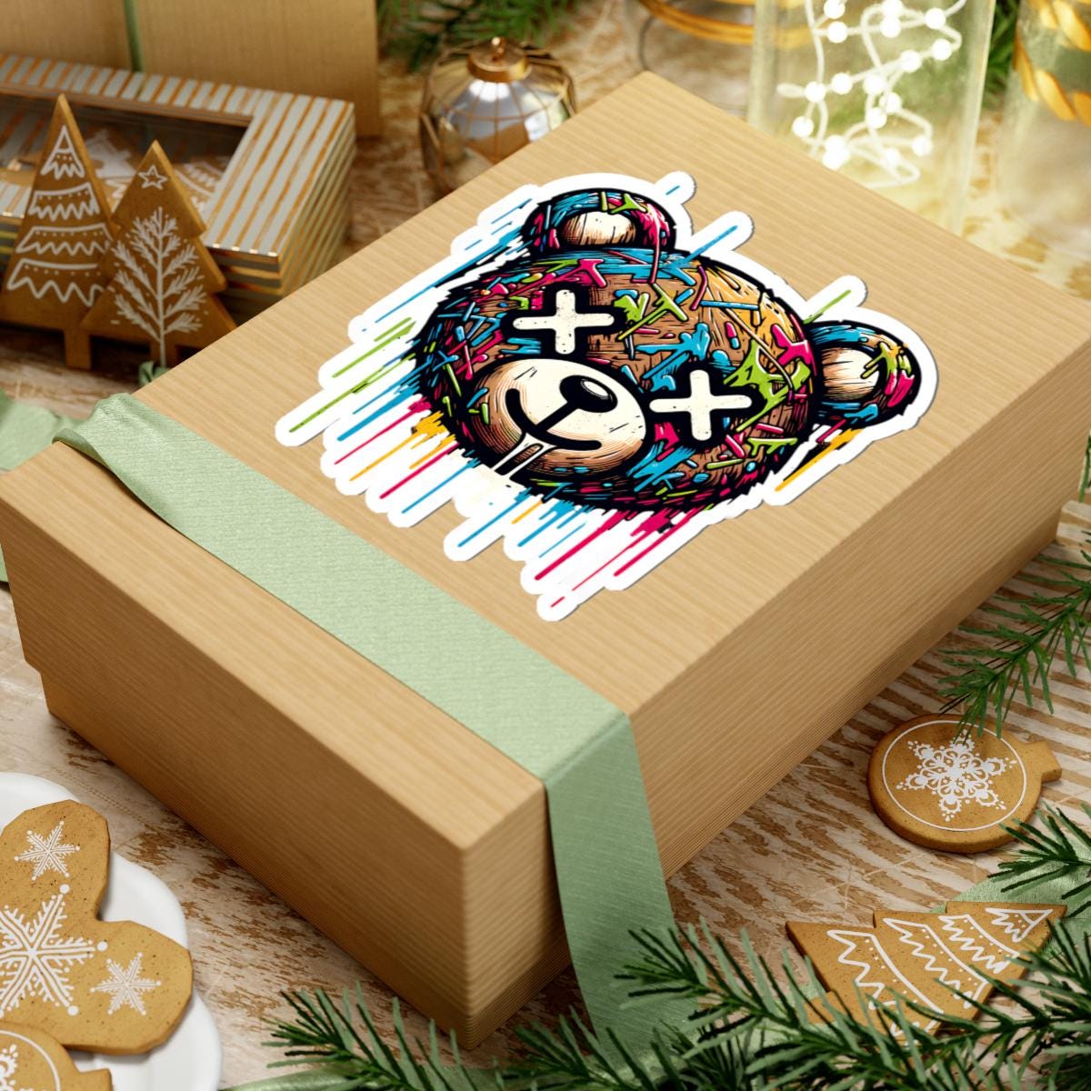 Graffiti Bear Vinyl Sticker | Urban Streetwear, Waterproof Art (Glossy or Matte)