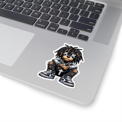 Dreadlock Bear Vinyl Sticker | Urban Gothic Streetwear Art (Glossy or Matte)