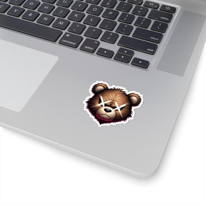 Angry Bear Vinyl Sticker | Waterproof Glossy Matte Finish