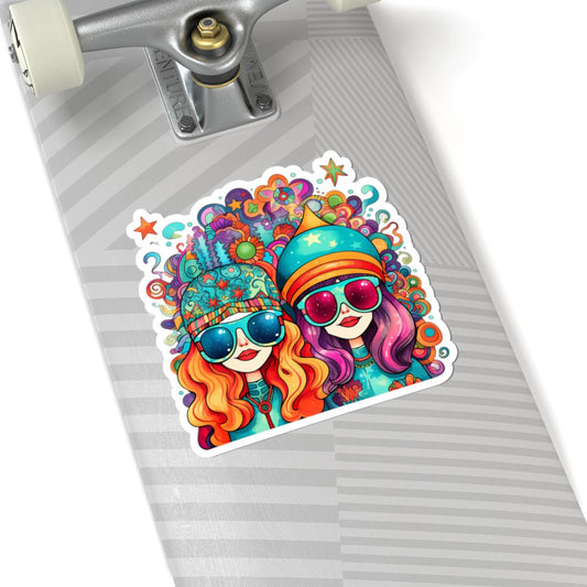 Groovy Girls Sticker | Psychedelic Retro Vinyl Decal (Waterproof)