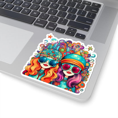Groovy Girls Sticker | Psychedelic Retro Vinyl Decal (Waterproof)
