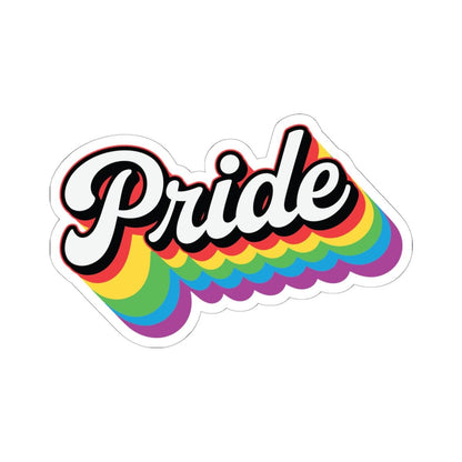 ColorFlow | Retro Pride LGBTQ Sticker | Rainbow Layered Vinyl Sticker | Glossy Queer Kiss Cut Sticker | LGBTQ Affirmation Laptop Decor