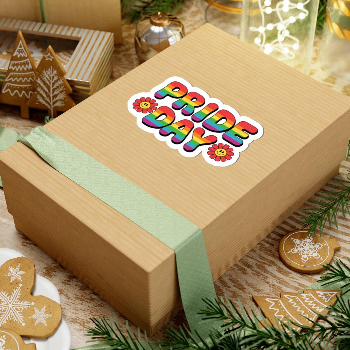ColorFlow | Pride Day Rainbow Sticker | LGBTQ Glossy Vinyl Sticker | Smiley Flower Queer Kiss Cut Sticker | Pride Month Laptop Decor Gift