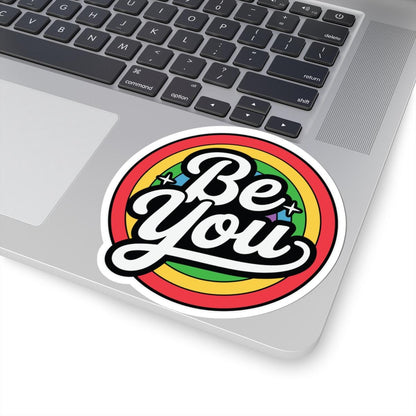 LGBTQ Rainbow Pride Sticker | "Be You" Inspirational Vinyl Decal (Glossy)