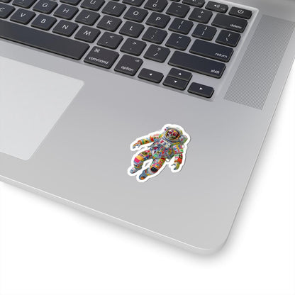 ColorFlow | Neon Skull Astronaut Sticker | Bold Graffiti Space Vinyl Decal for Rebels