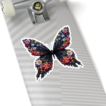 ColorFlow | Elegant Floral Butterfly Sticker in Blooming Garden Style | Nature Art Vinyl Decal