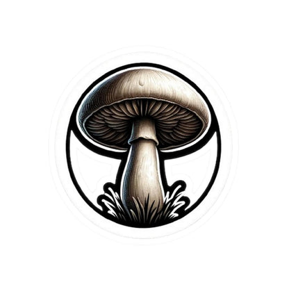 Vintage Ink Mushroom Sticker | Retro Botanical Fungi Vinyl Decal