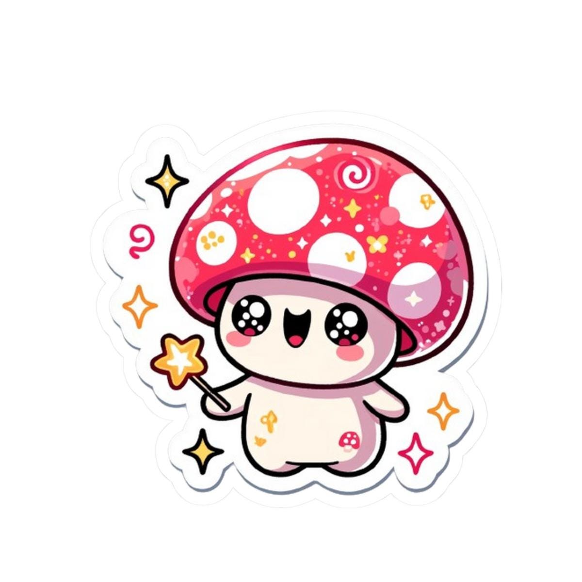 Magical Kawaii Mushroom Sticker | Fairycore Toadstool Vinyl Decal