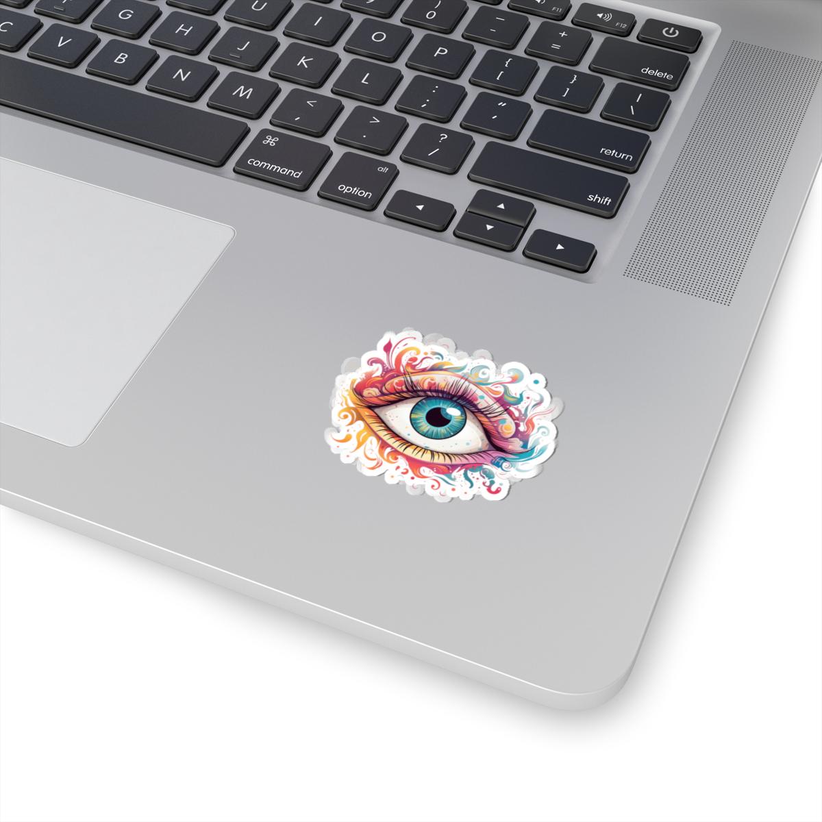 ColorFlow Trippy Third Eye Sticker | Psychedelic Eyeball Vinyl Decal | Visionary Surreal Art
