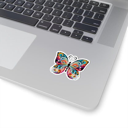 ColorFlow Boho Butterfly Bloom Sticker | Floral Psychedelic Wings Art | Trippy Waterproof Vinyl Sticker