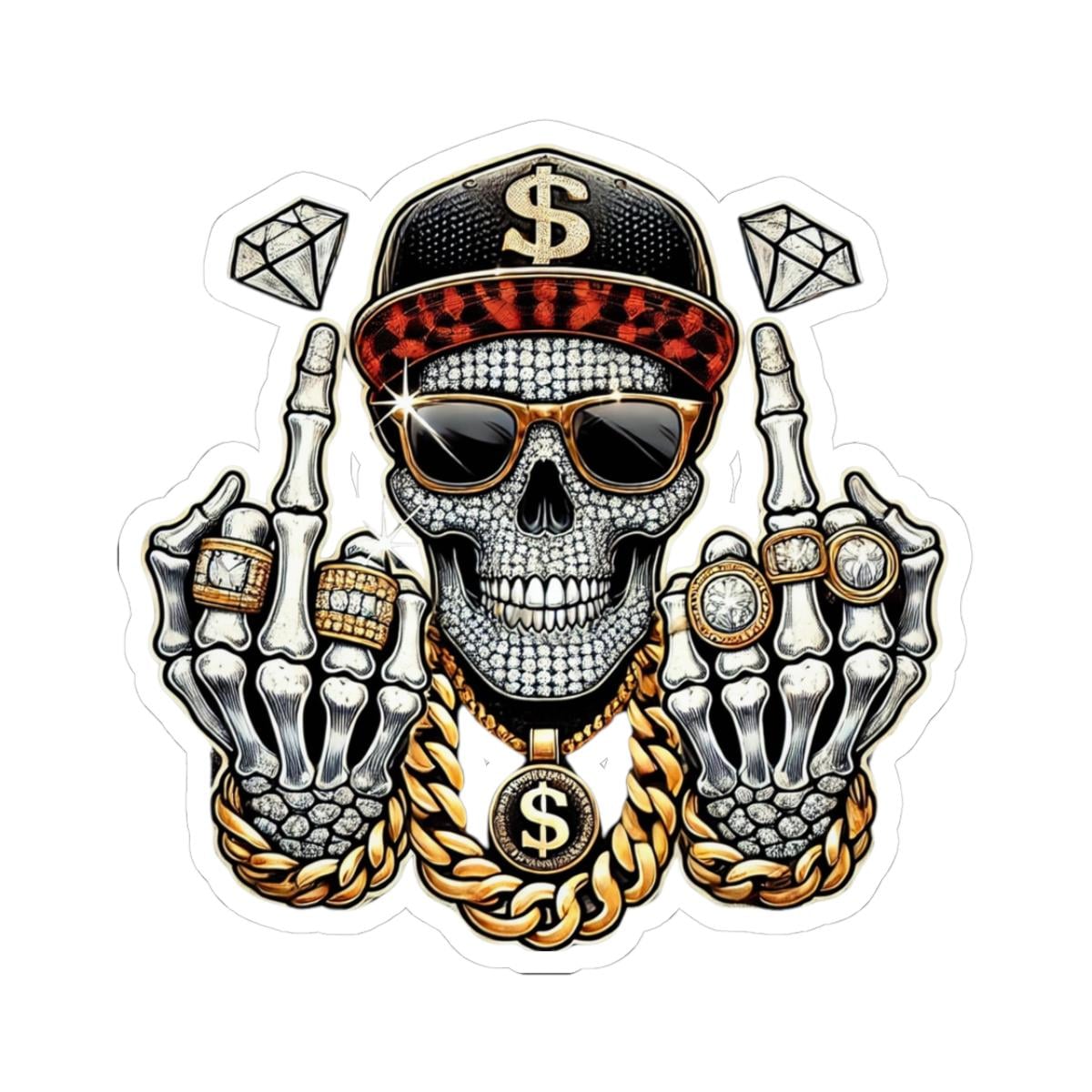 Bling Skull Vinyl Sticker | Diamond Art Waterproof Decal (Water Bottles, Laptops)