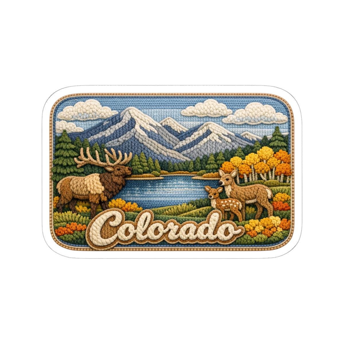 ColorFlow | Colorado Alpine Wilderness Vinyl Sticker | Mountain Lake Elk and Scenic Rocky Range Art