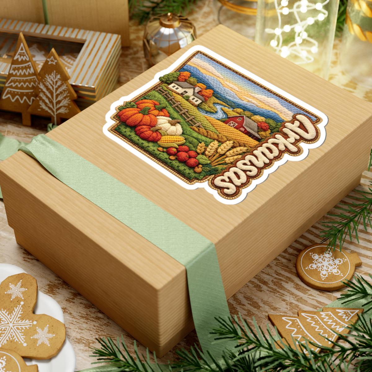 ColorFlow | Arkansas Harvest Valley Vinyl Sticker | Rolling Hills River Farms and Autumn Countryside Art