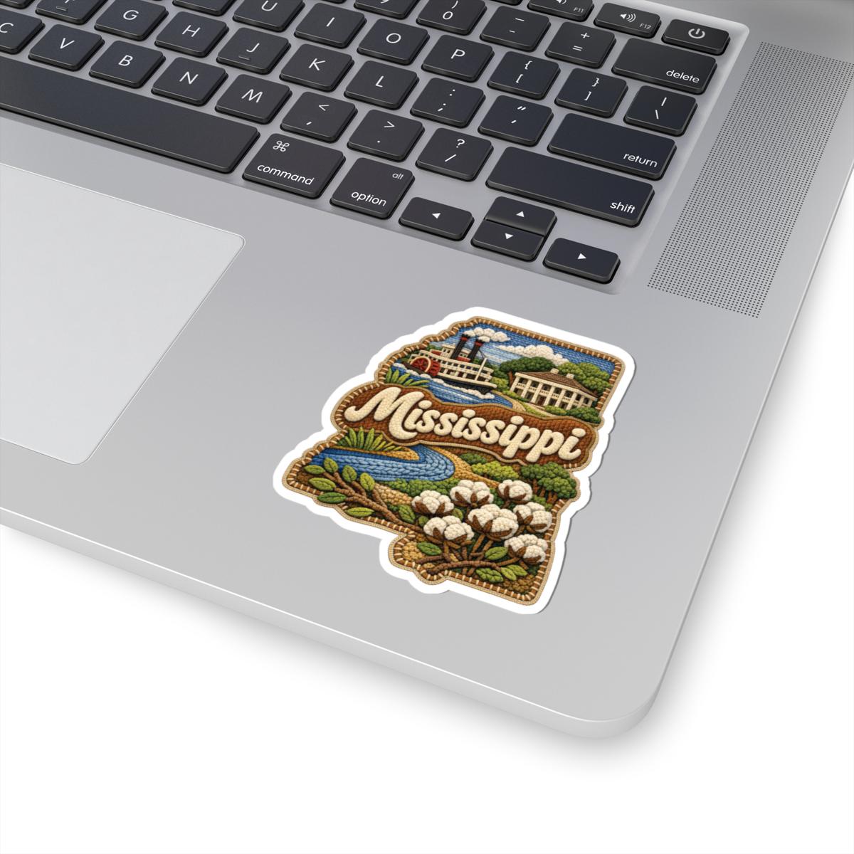 ColorFlow | Mississippi River Elegance Vinyl Sticker | Southern Plantation Steamboat and Delta Landscape Art