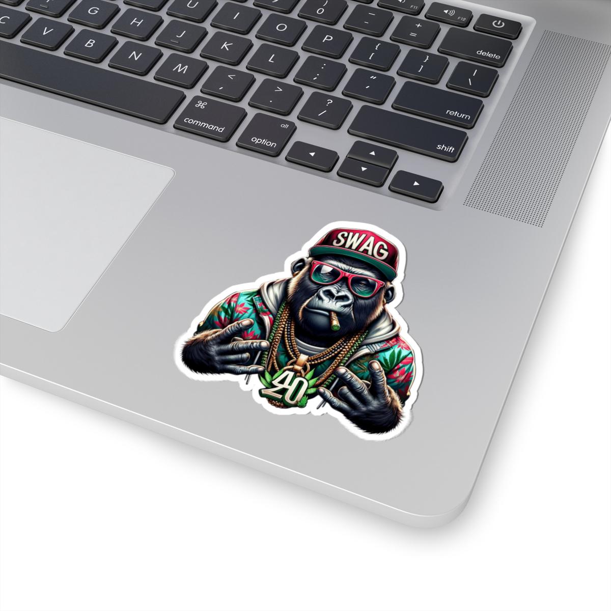 ColorFlow | Swag Gorilla 420 Vinyl Sticker for Water Bottles Laptops Cars | Hip Hop Stoner Art Waterproof Decal
