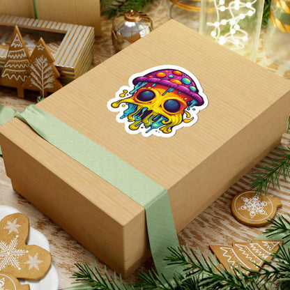 ColorFlow Drippy Mushroom Sticker | Psychedelic Vinyl Art Decal (Waterproof)
