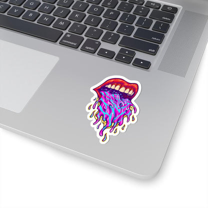 ColorFlow | Psychedelic Trippy Lips Vinyl Sticker for Water Bottles Laptops Cars | Magic Art Waterproof Decal