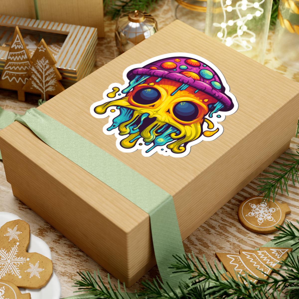 ColorFlow Drippy Mushroom Sticker | Psychedelic Vinyl Art Decal (Waterproof)