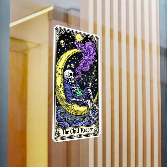 ColorFlow | Chill Reaper Skeleton Vinyl Sticker | Waterproof Art Decal | Glossy Matte Holographic | 6 Sizes